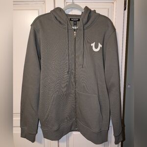 True Religion Men's Zip-Up Hoodie - Olive Green NWT